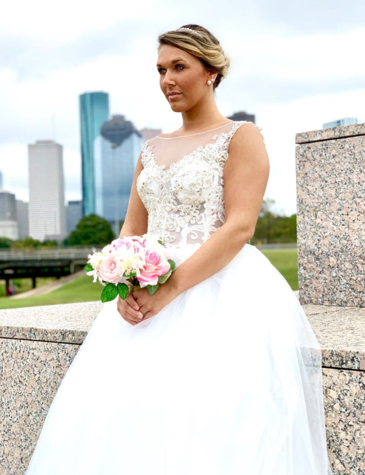 diamond corset wedding dress Beaded Corset Wedding Dress with Train JB41159