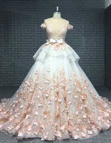 Duchesse - Beaded Flower Ball Gown
